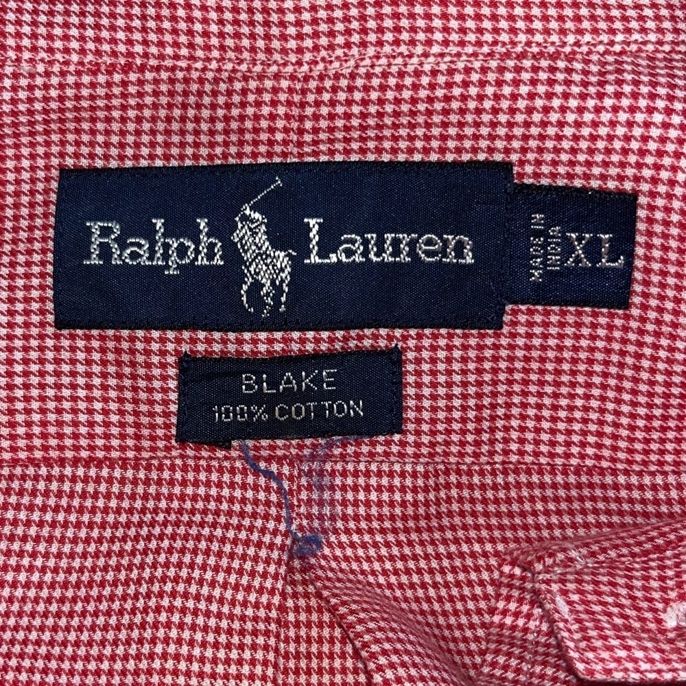 Ralph Lauren Blake 100% Cotton Red and White Plaid Casual Button Down Shirt - Picture 5 of 7